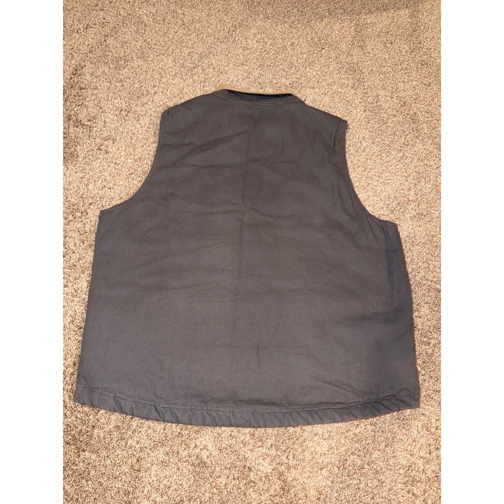 Wolverine Mens XL Gray Canvas Sherpa Lined Quilted Insulated Work Vest (666) - Picture 4 of 6